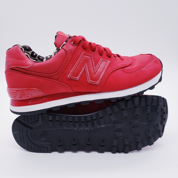 red new balance with cheetah print